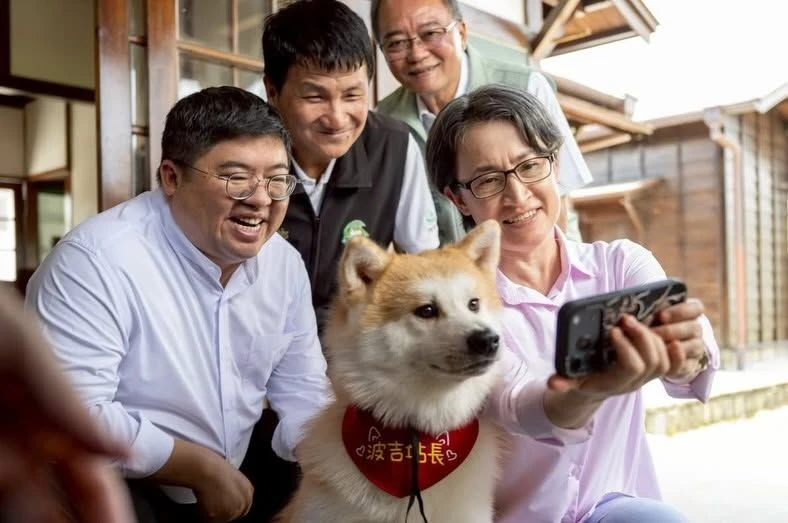 秋田犬「波吉」擔任站長，成鹿麻產站人氣明星